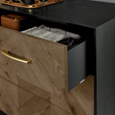 Sienna Fumed Oak & Peppercorn 3 Drawer Chest