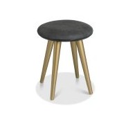Sienna Fumed Oak Stool - Dark Grey Fabric