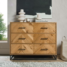 Riva Oak 3 Drawer Chest