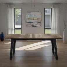 Emerson Weathered Oak & Peppercorn 4-6 Extension Dining Table