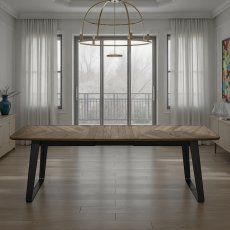 Emerson Weathered Oak & Peppercorn 6-8 Extension Dining Table