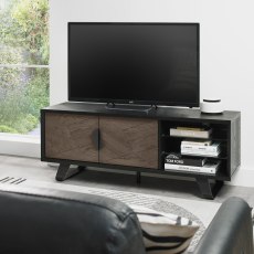 Emerson Weathered Oak & Peppercorn Entertainment Unit