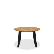 Emerson Rustic Oak & Peppercorn 4 Seater Circular Dining Table