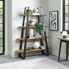 Emerson Rustic Oak & Peppercorn Open Display Unit Emerson Rustic Oak & Peppercorn Open Display Unit