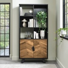 Emerson Rustic Oak & Peppercorn Display Unit Emerson Rustic Oak & Peppercorn Display Unit