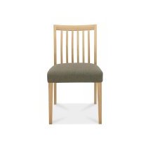 Bergen Oak Low Slat Back Chair - Black Gold Fabric (Pair)