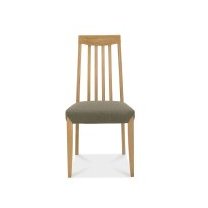 Bergen Oak Slat Back Chair - Black Gold Fabric (Pair)