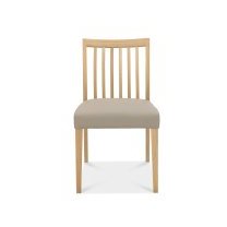 Bergen Oak Slat Back Chair - Grey Bonded Leather (Pair) Bergen Oak Slat Back Chair - Grey Bonded Leather (Pair)