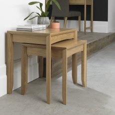 Bergen Oak Nest of Lamp Tables