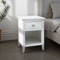 Hampstead White 1 Drawer Nightstand