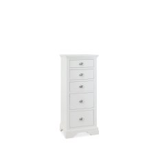 Hampstead White 5 Drawer Tall Chest