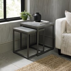 Renzo Zinc Dark Grey Nest of Lamp Tables