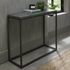 Renzo Zinc Dark Grey Narrow Console Table