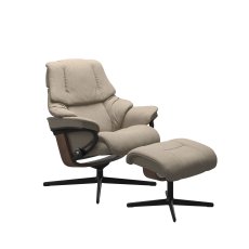 Stressless Reno Chair in Fabric, Cross Base with Footstool Stressless Reno Chair in Fabric, Cross Base with Footstool