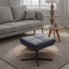 Stressless David Footstool in Leather, Cross Base Stressless David Footstool in Leather, Cross Base