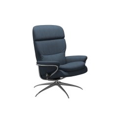 Stressless Rome Chair with Adjustable Headrest in Fabric, Star Base Stressless Rome Chair with Adjustable Headrest in Fabric, Star Base