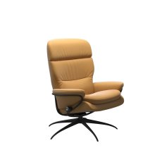 Stressless Rome Chair with Adjustable Headrest in Leather, Star Base Stressless Rome Chair with Adjustable Headrest in Leather, Star Base