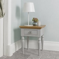 Montreux Washed Oak and Soft Grey Lamp Table - Turned Leg