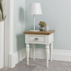 Montreux Washed Oak and Soft Grey Lamp Table - Turned Leg