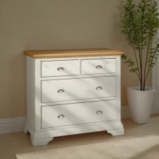 Hampstead Soft Grey and Pale Oak 2 plus 2 Drawer Chest
