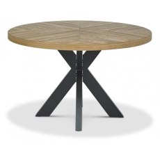 Ellipse Rustic Oak Circular Dining Table