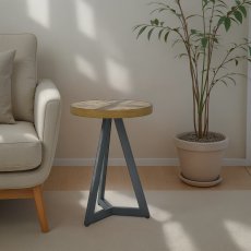 Ellipse Rustic Oak Lamp Table