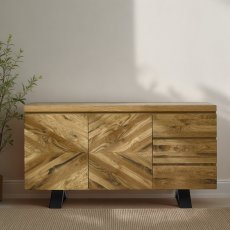 Ellipse Rustic Oak Wide Sideboard Ellipse Rustic Oak Wide Sideboard