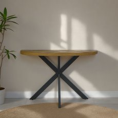 Ellipse Rustic Oak Console Table
