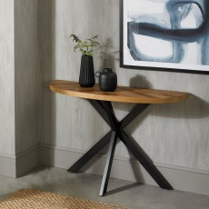Ellipse Rustic Oak Console Table Ellipse Rustic Oak Console Table