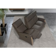 Lotus Large Sofa with 1 side Power Recliner in Leather
