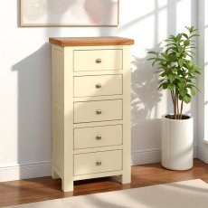 Arundel Ivory 5 Drawer Tall Chest Arundel Ivory 5 Drawer Tall Chest