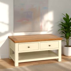 Arundel Ivory Coffee Table With 2 Drawers