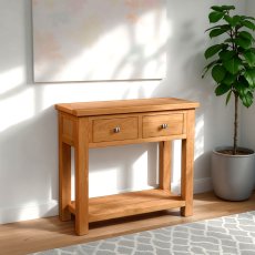 Arundel Light Oak Console Table with 2 Drawers