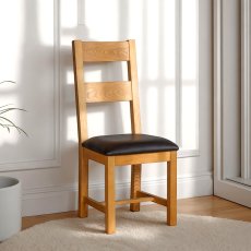Balmoral Ladder Back Chair With Pu Seat Pad