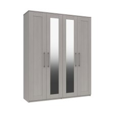 Avebury Tall 4 Door Robe with 2 Mirrors Flatpacked
