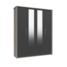 Foxbury Tall 4 Door Robe with 2 Mirrors