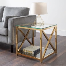 Kilver Lamp Table - Gold Kilver Lamp Table - Gold