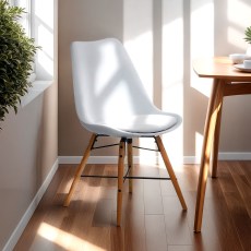 Bistro Chair with White Seat and Oak Legs Bistro Chair with White Seat and Oak Legs