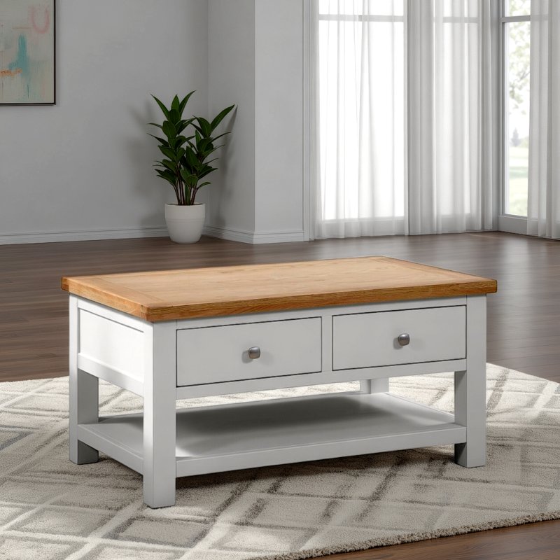 H Collection Arundel Coffee Table With 2 Drawers Other Paint Options