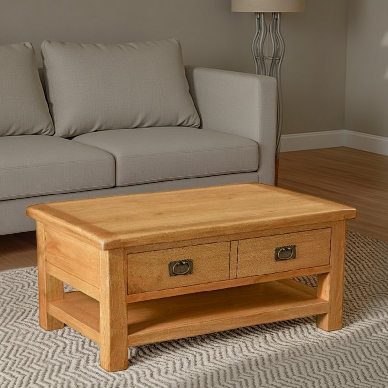 Global Home Salisbury Large Coffee Table with Drawer and Shelf