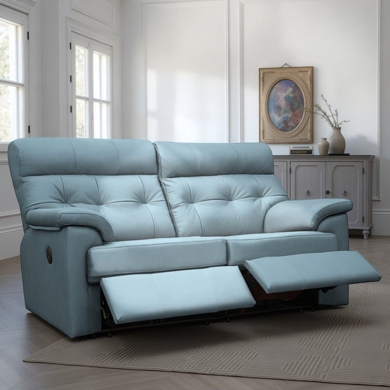G Plan Laurie Power Reclining 2 Seater Sofa DBL In Leather