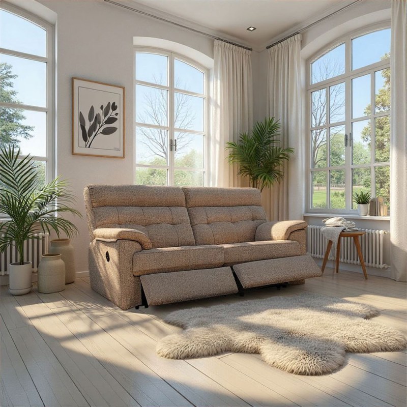 G Plan Laurie Reclining 3 Seater Sofa DBL In Fabric