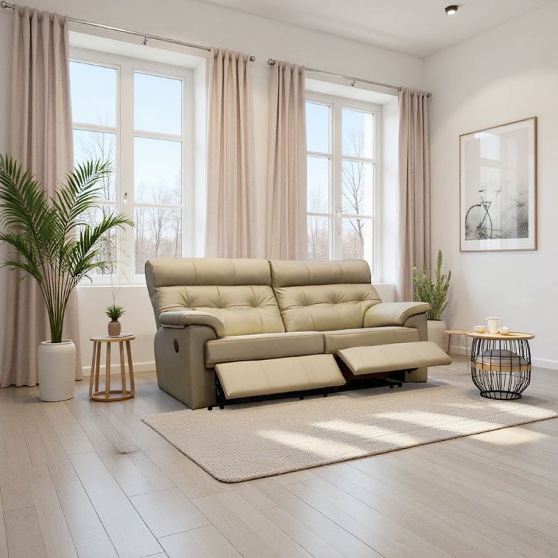 G Plan Laurie Reclining 3 Seater Sofa DBL In Leather