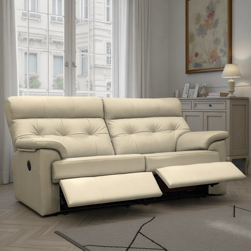 G Plan Laurie Power Reclining 3 Seater Sofa DBL In Leather