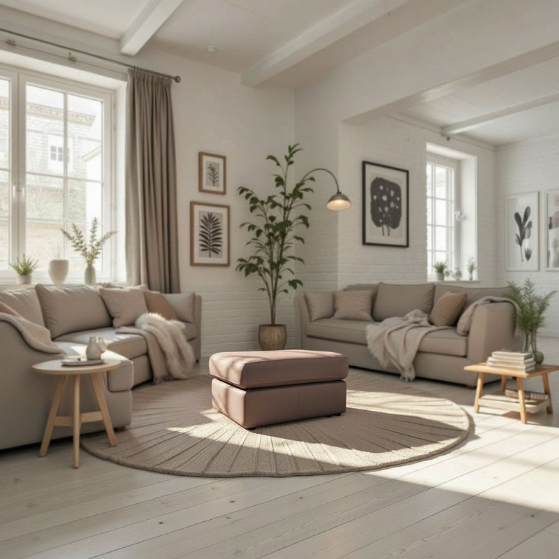 G Plan Laurie Storage Footstool In Leather