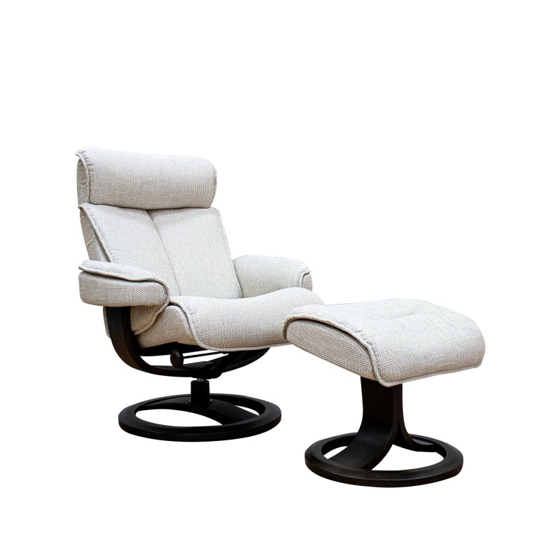G Plan G Plan Bergen Large Recliner Chair and Stool in Fabric