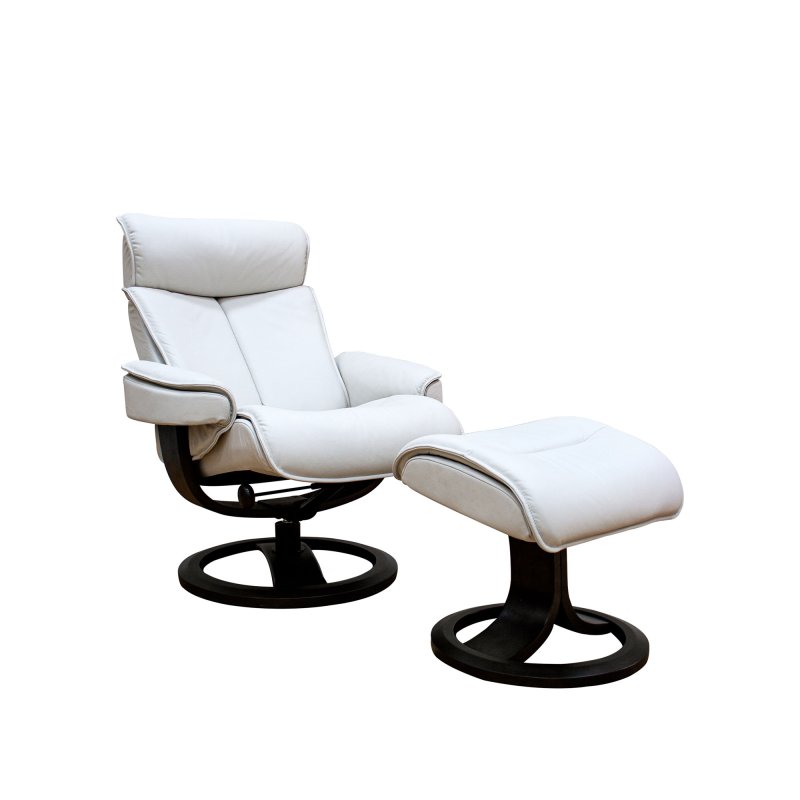 G Plan G Plan Bergen Large Recliner Chair and Stool in Leather