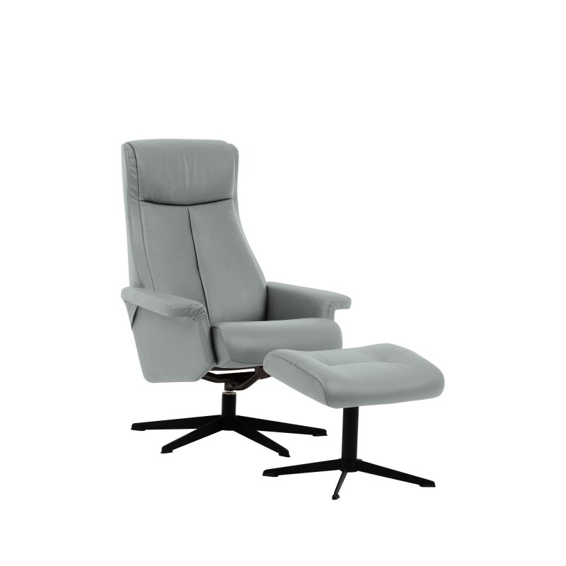 G Plan G Plan Lukas Recliner Chair and Stool in Leather