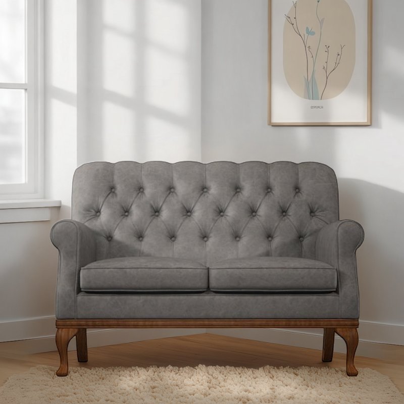 Old Charm Burnham Compact 2 Seater Sofa in Leather