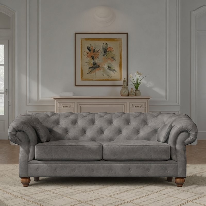 Old Charm Deepdale Medium Sofa in Leather
